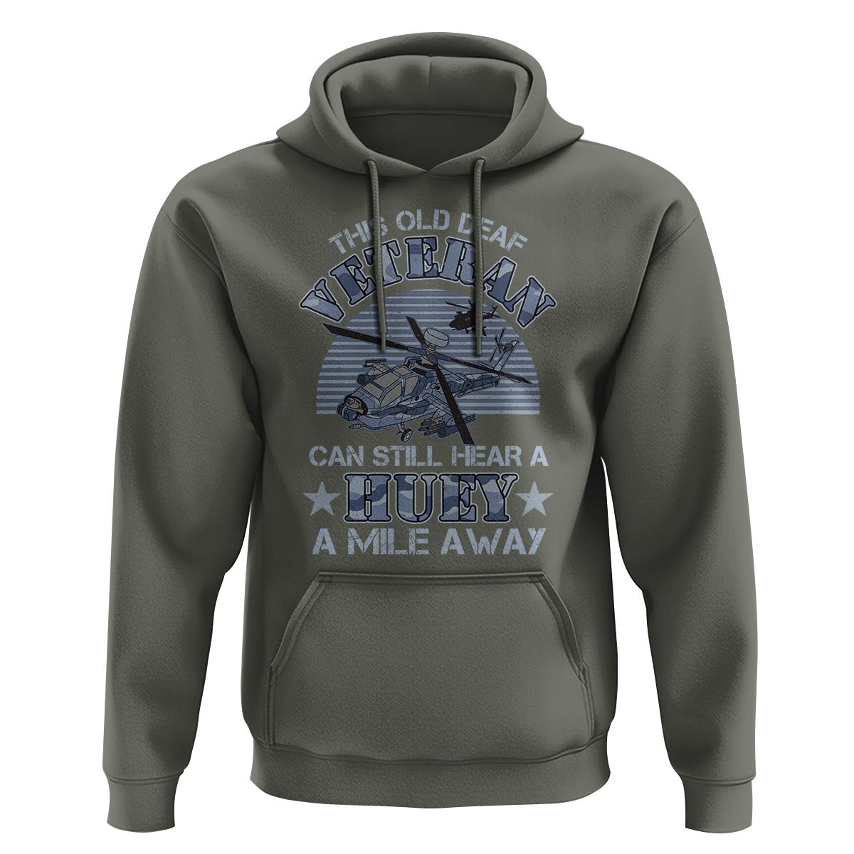 Helicopter Pilot Veteran Hoodie This Old Deaf Veteran Can Still Hear A Huey A Mile Away - Wonder Print Shop