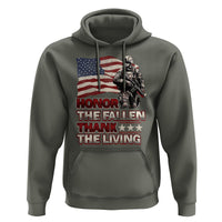 Veteran Hoodie Honor The Fallen Thank The Living Memorial Day - Wonder Print Shop