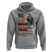 Veteran Hoodie Honor The Fallen Thank The Living Memorial Day - Wonder Print Shop