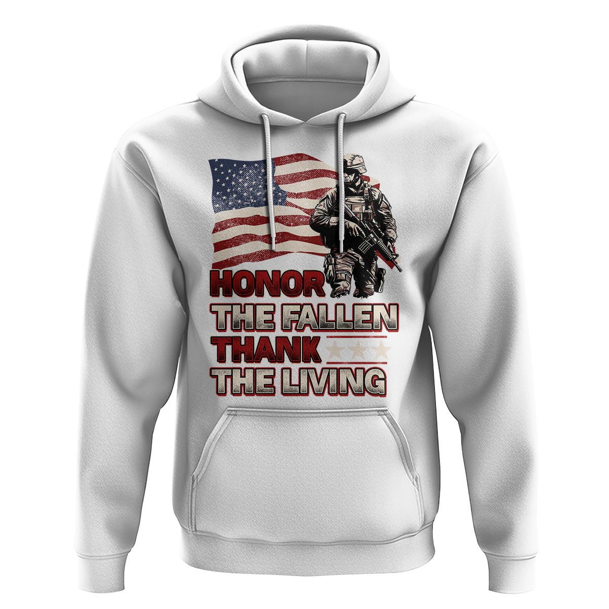 Veteran Hoodie Honor The Fallen Thank The Living Memorial Day - Wonder Print Shop
