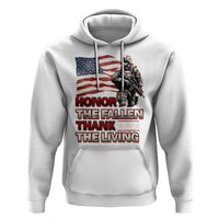 Veteran Hoodie Honor The Fallen Thank The Living Memorial Day - Wonder Print Shop