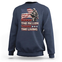 Veteran Sweatshirt Honor The Fallen Thank The Living Memorial Day - Wonder Print Shop