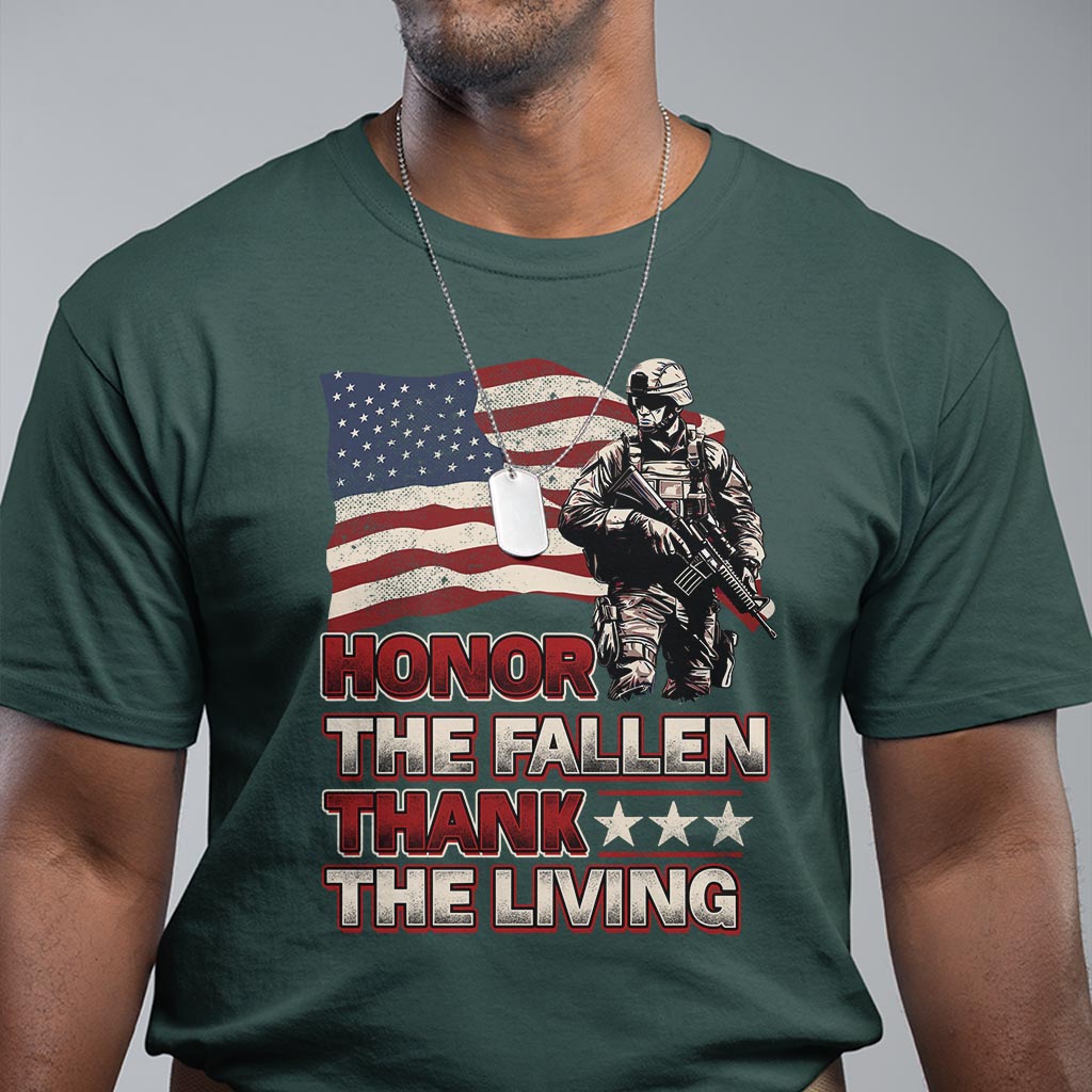 Veteran T Shirt Honor The Fallen Thank The Living Memorial Day - Wonder Print Shop