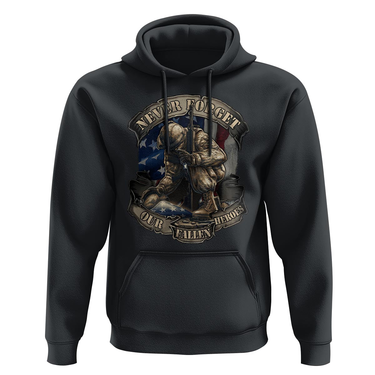 Veteran Hoodie Never Forget Our Fallen Heroes Memorial Day - Wonder Print Shop