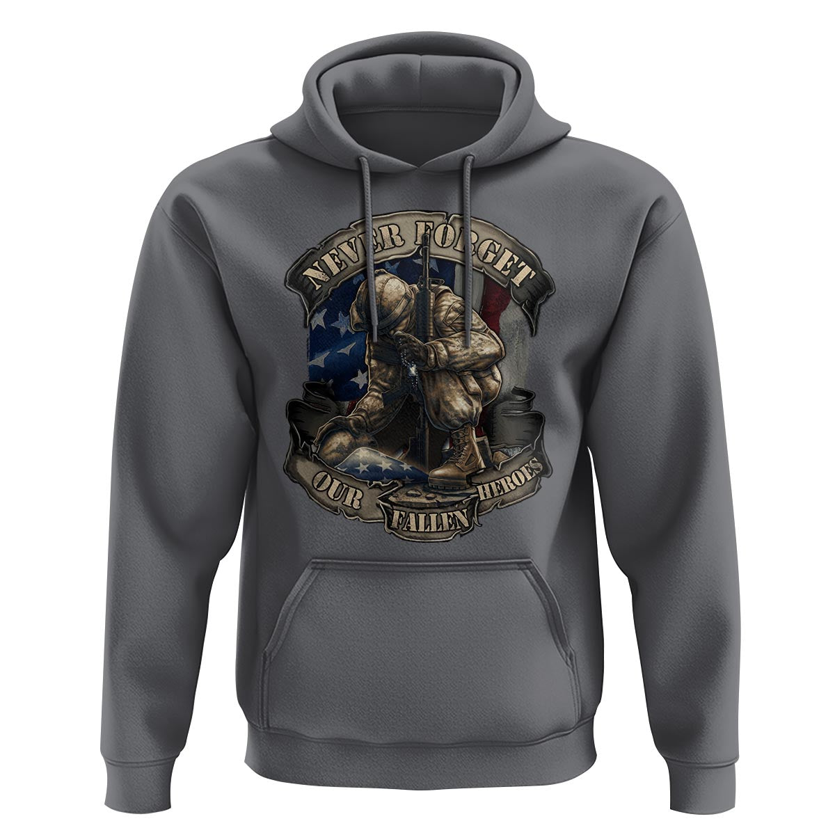 Veteran Hoodie Never Forget Our Fallen Heroes Memorial Day - Wonder Print Shop