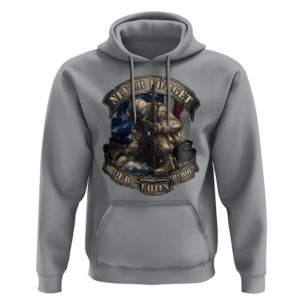 Veteran Hoodie Never Forget Our Fallen Heroes Memorial Day - Wonder Print Shop