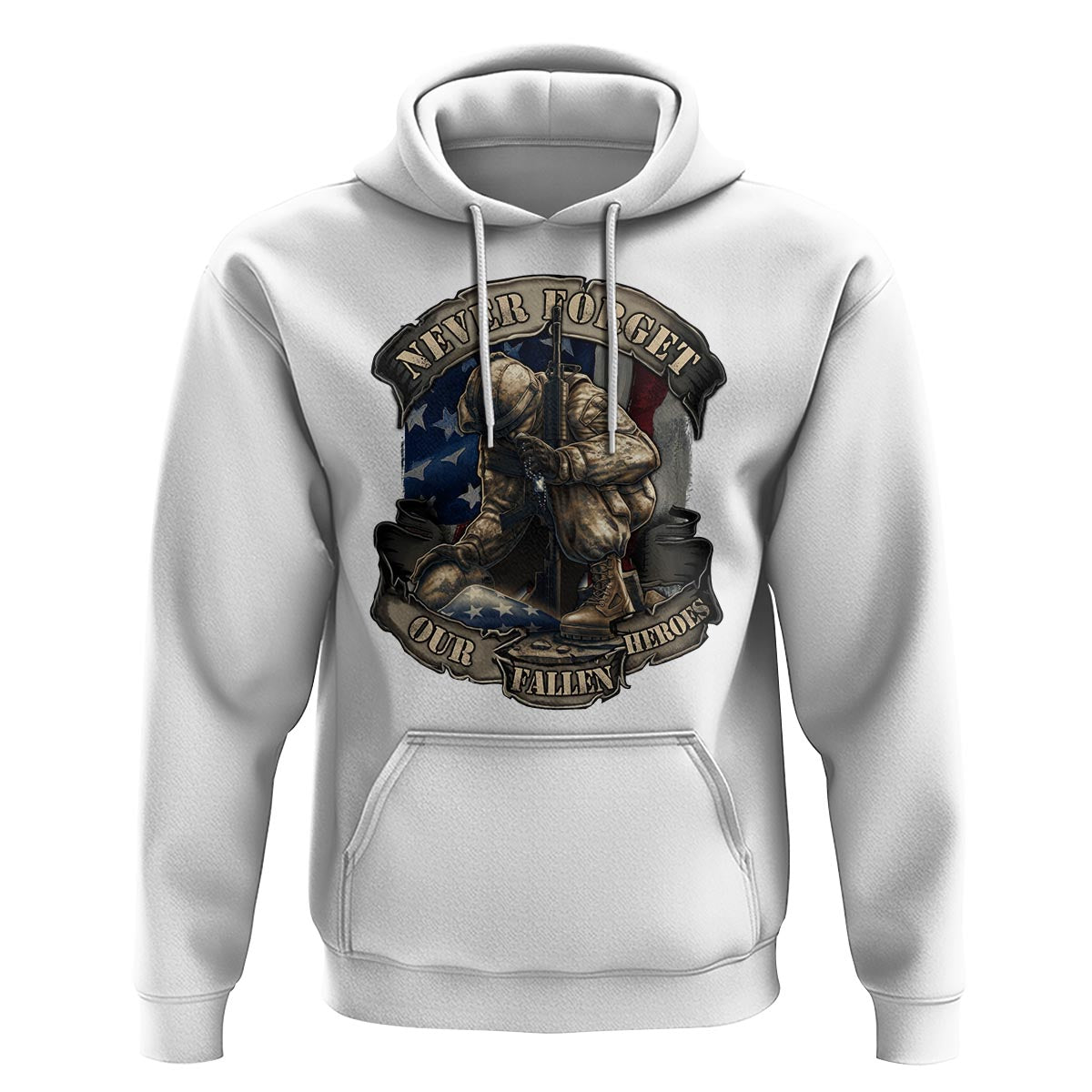 Veteran Hoodie Never Forget Our Fallen Heroes Memorial Day - Wonder Print Shop