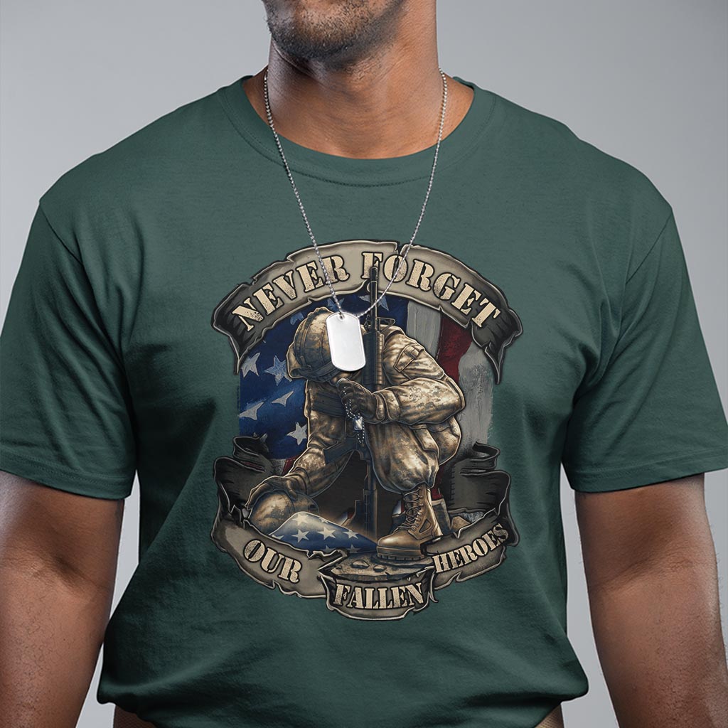 Veteran T Shirt Never Forget Our Fallen Heroes Memorial Day - Wonder Print Shop