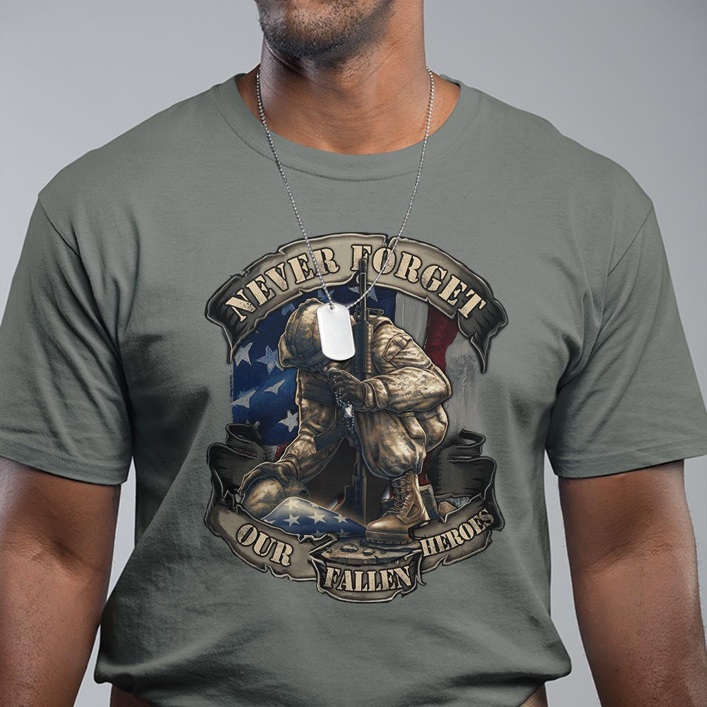 Veteran T Shirt Never Forget Our Fallen Heroes Memorial Day - Wonder Print Shop