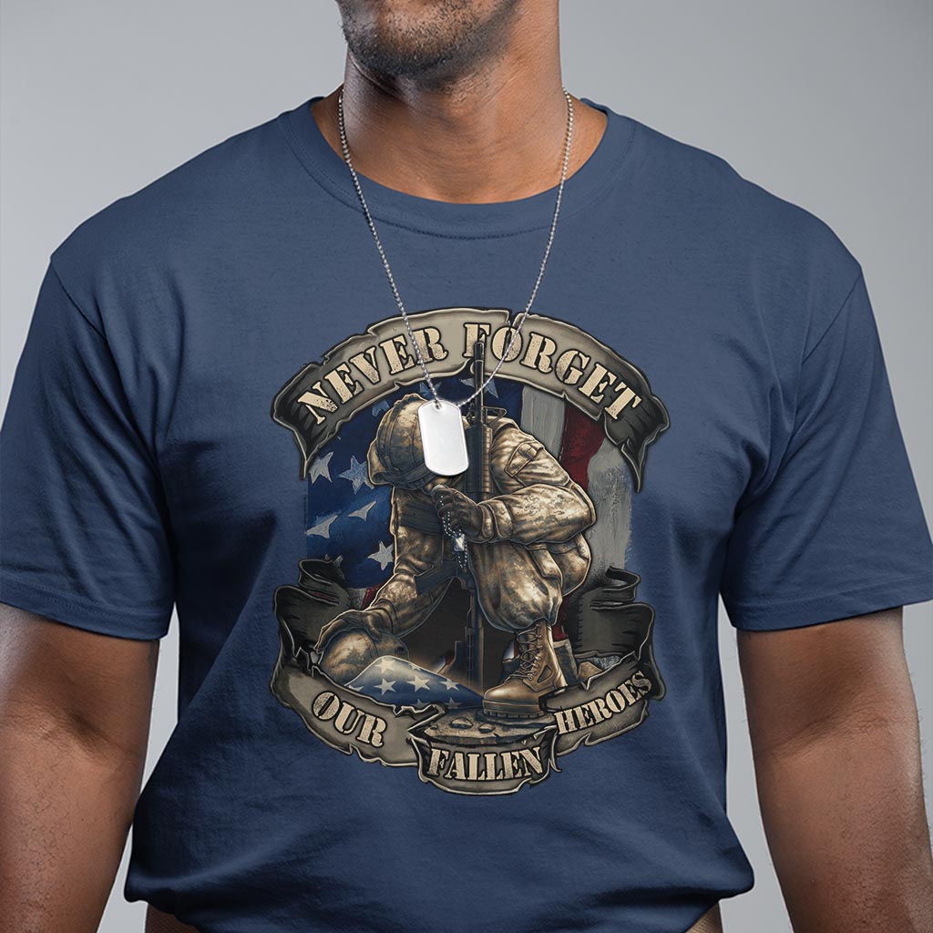 Veteran T Shirt Never Forget Our Fallen Heroes Memorial Day - Wonder Print Shop