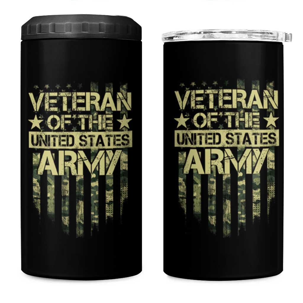 Veteran Of The United States Army 4 in 1 Can Cooler Tumbler