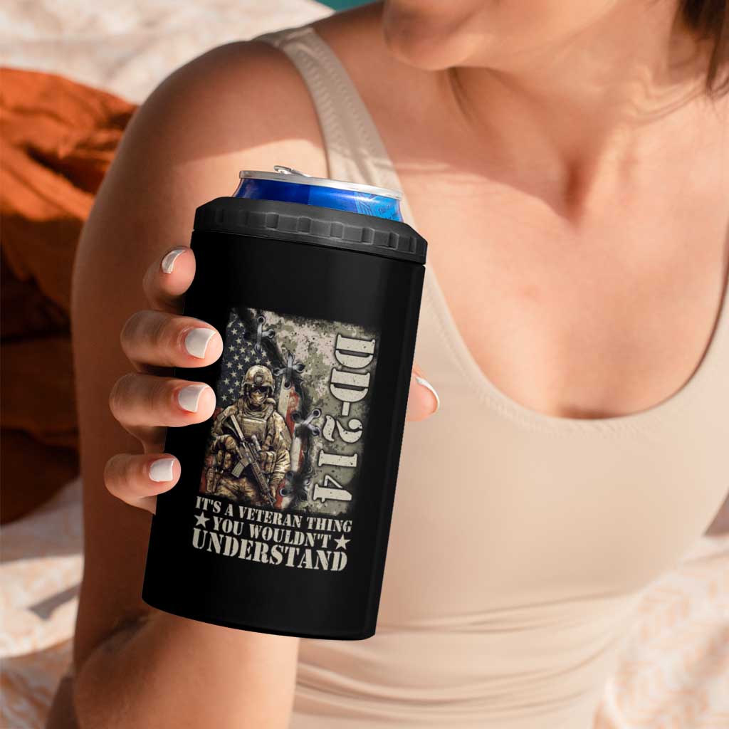 Army Forces Retirement DD-214 4 in 1 Can Cooler Tumbler It's A Veteran Thing You Wouldn't Understand