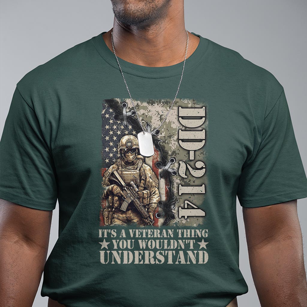 Army Forces Retirement DD-214 T Shirt It's A Veteran Thing You Wouldn't Understand - Wonder Print Shop