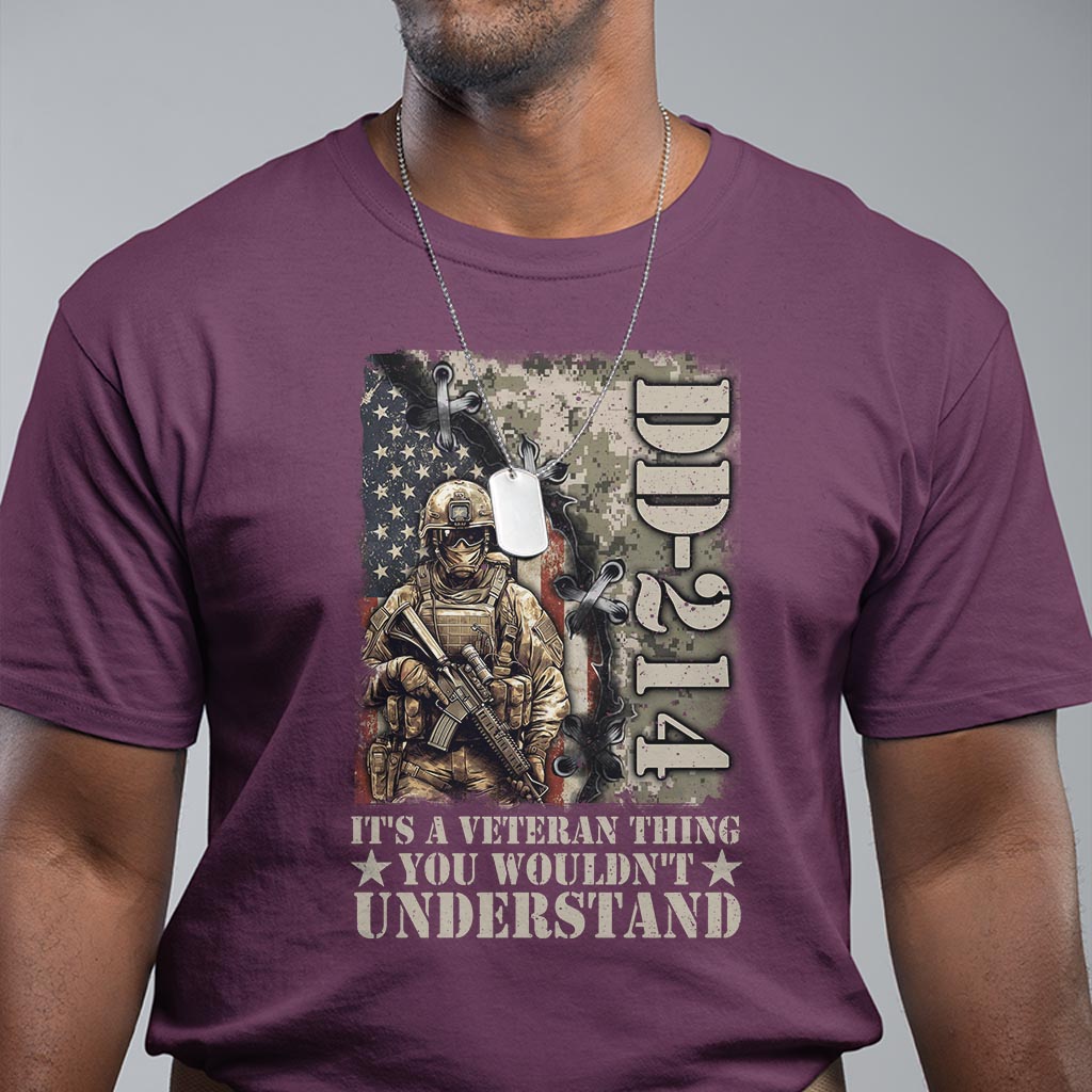 Army Forces Retirement DD-214 T Shirt It's A Veteran Thing You Wouldn't Understand - Wonder Print Shop