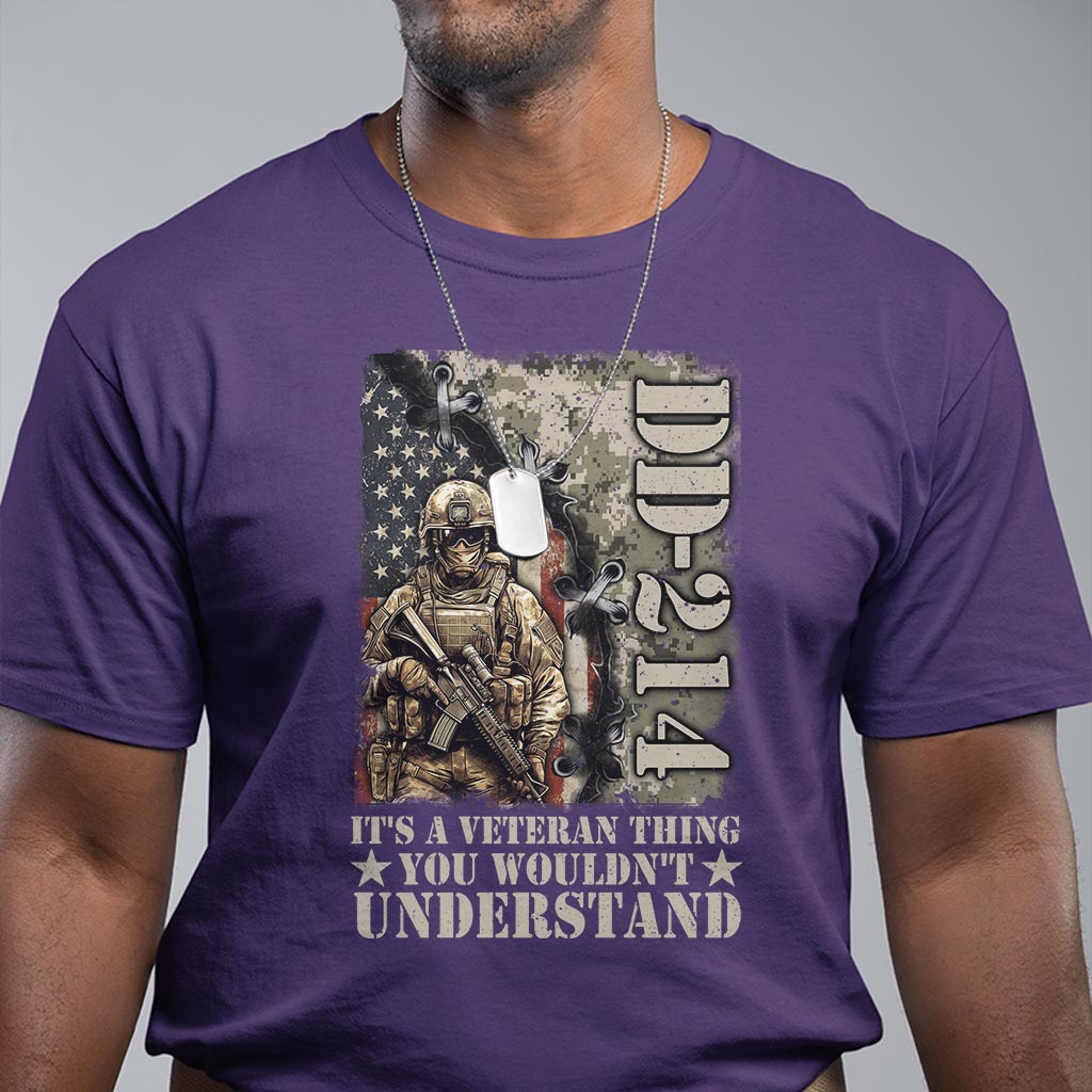 Army Forces Retirement DD-214 T Shirt It's A Veteran Thing You Wouldn't Understand - Wonder Print Shop
