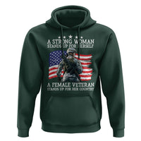 Female Veteran Hoodie Stands Up For Her Country A Strong Woman - Wonder Print Shop