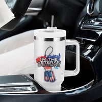 Female Veteran Tumbler With Handle I'm The Veteran and The Veteran's Wife