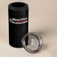 Beautiful Badass Strong Women Female Military 4 in 1 Can Cooler Tumbler