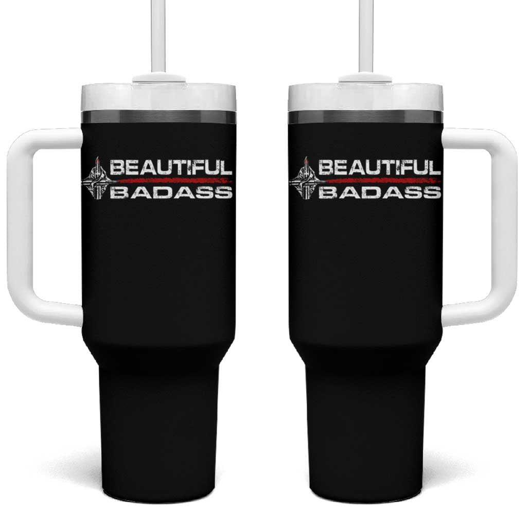 Beautiful Badass Strong Women Female Military Tumbler With Handle