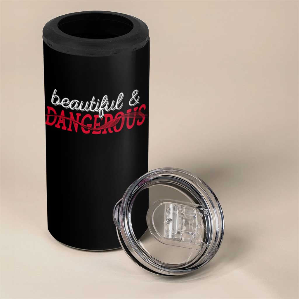 Beautiful Dangerous Strong Women Female Military 4 in 1 Can Cooler Tumbler