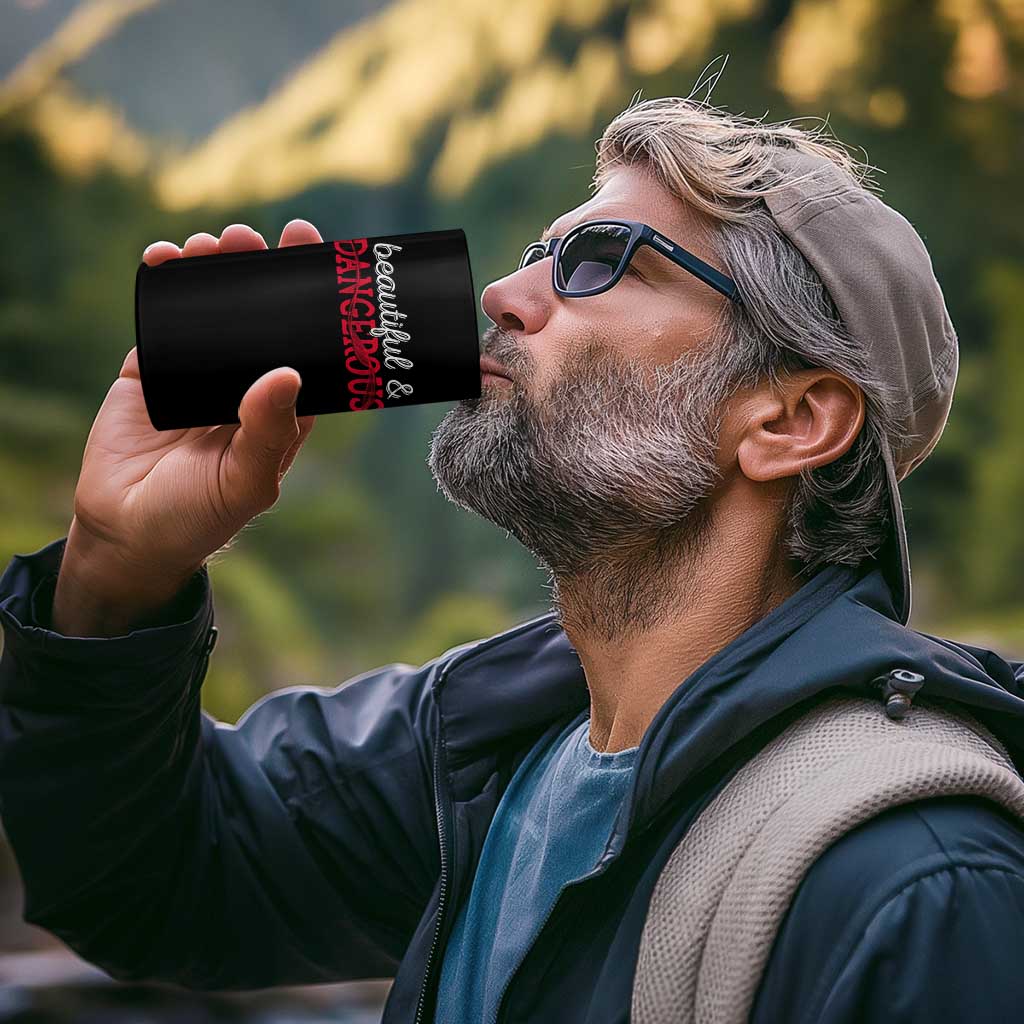 Beautiful Dangerous Strong Women Female Military 4 in 1 Can Cooler Tumbler