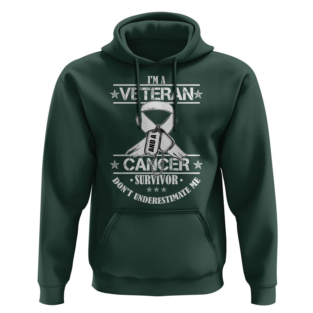 I'm A Veteran And A Cancer Survivor Hoodie Don't Underestimate Me Chemotherapy Warrior - Wonder Print Shop