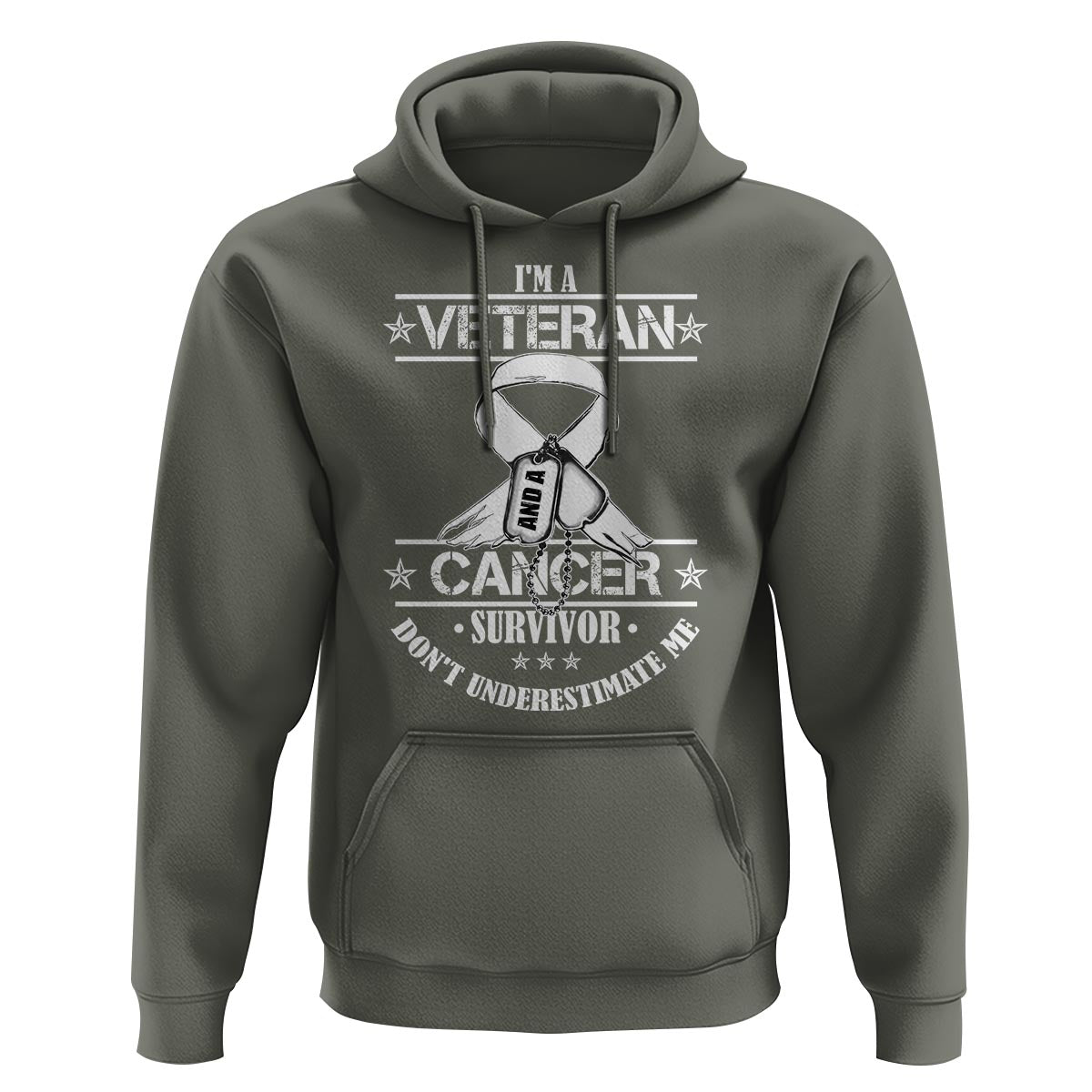 I'm A Veteran And A Cancer Survivor Hoodie Don't Underestimate Me Chemotherapy Warrior - Wonder Print Shop