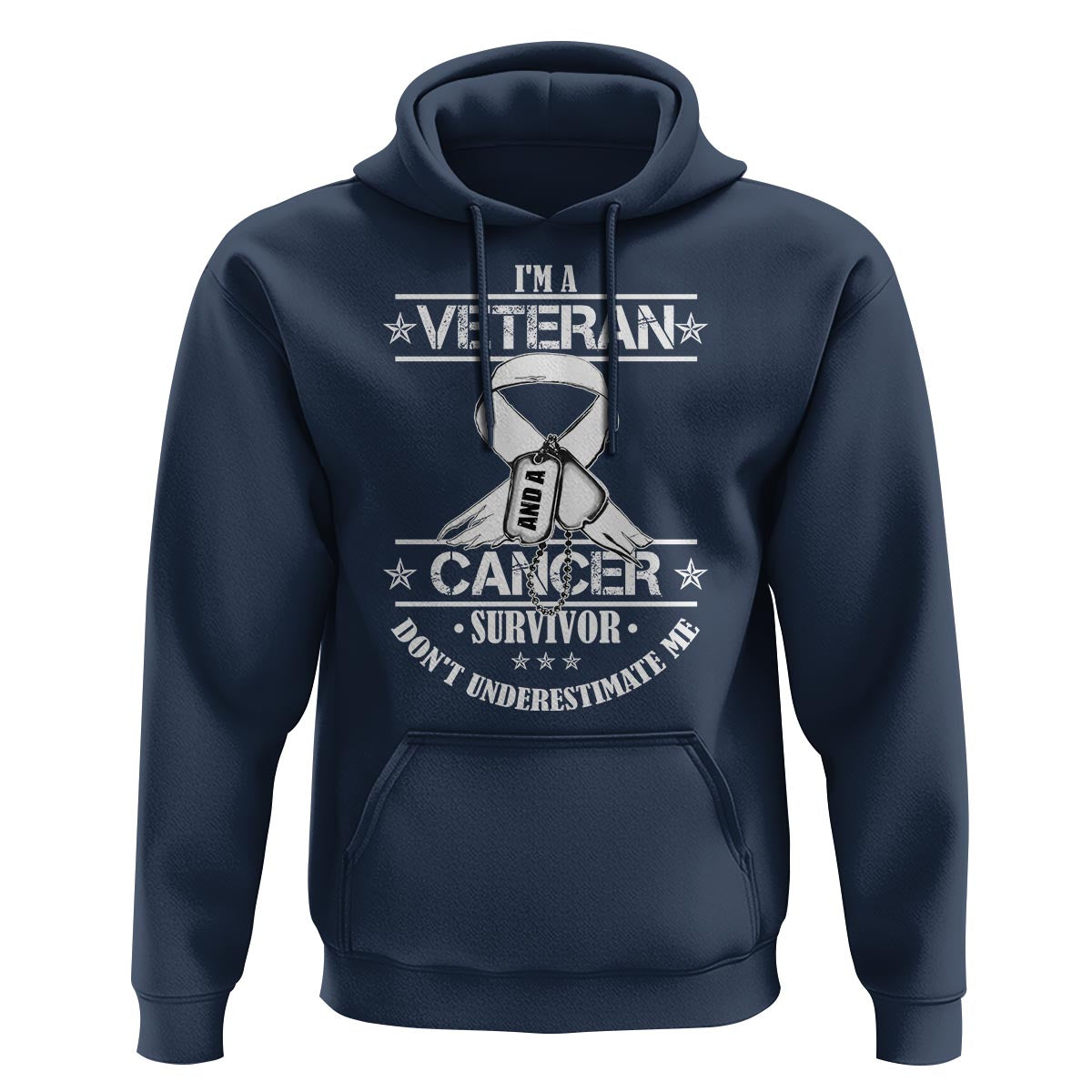 I'm A Veteran And A Cancer Survivor Hoodie Don't Underestimate Me Chemotherapy Warrior - Wonder Print Shop