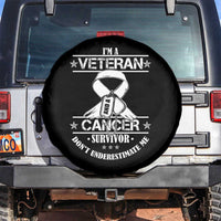 I'm A Veteran And A Cancer Survivor Spare Tire Cover Don't Underestimate Me Chemotherapy Warrior