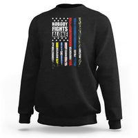 Nobody Fights Alone America Flag First Responder Sweatshirt - Wonder Print Shop