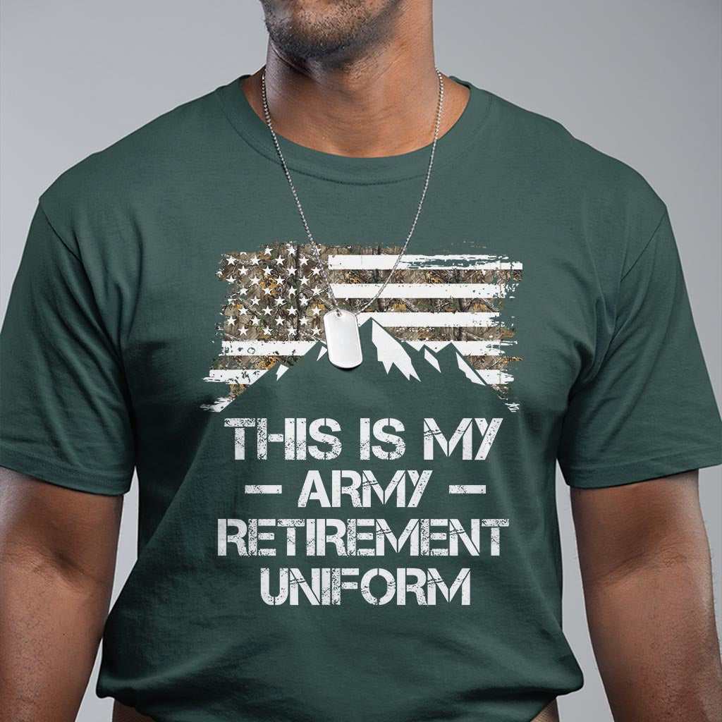 This Is My Army Retirement Uniform T Shirt Retired Military Veteran - Wonder Print Shop