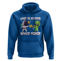 Funny US Space Force Hoodie Army Astronaut vs Alien - Wonder Print Shop
