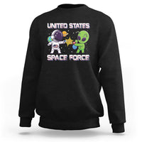 Funny US Space Force Sweatshirt Army Astronaut vs Alien - Wonder Print Shop