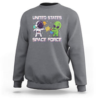 Funny US Space Force Sweatshirt Army Astronaut vs Alien - Wonder Print Shop
