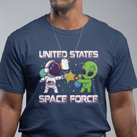 Funny US Space Force T Shirt Army Astronaut vs Alien - Wonder Print Shop