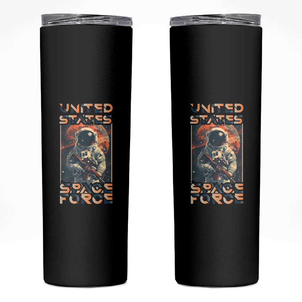 Funny US Space Force Army Astronaut Skinny Tumbler