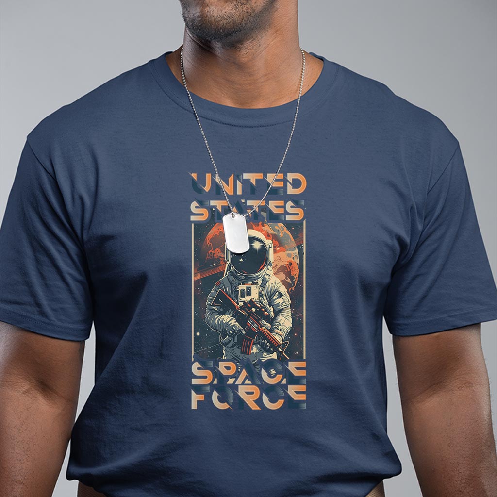 Funny US Space Force Army Astronaut T Shirt - Wonder Print Shop