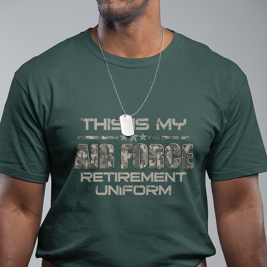 This Is My Air Force Retirement Uniform T Shirt Retired Military Veteran - Wonder Print Shop