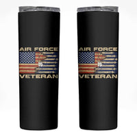 Air Force Veteran Skinny Tumbler American Flag Dog Tag