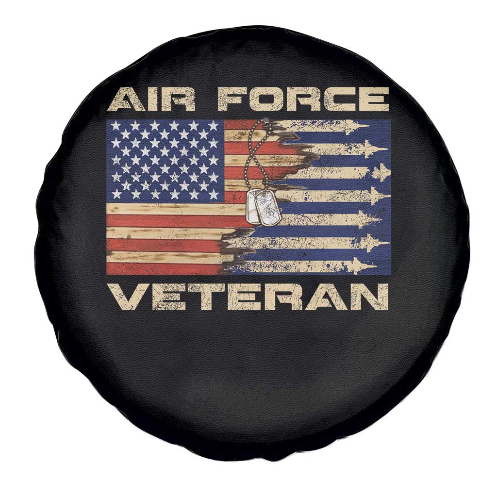 Air Force Veteran Spare Tire Cover American Flag Dog Tag