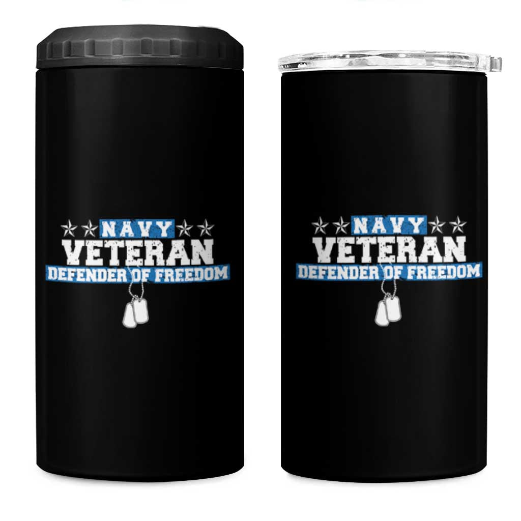 Navy Veteran 4 in 1 Can Cooler Tumbler Defender Of Freedom
