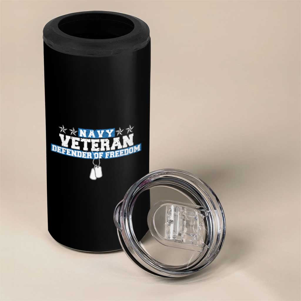 Navy Veteran 4 in 1 Can Cooler Tumbler Defender Of Freedom