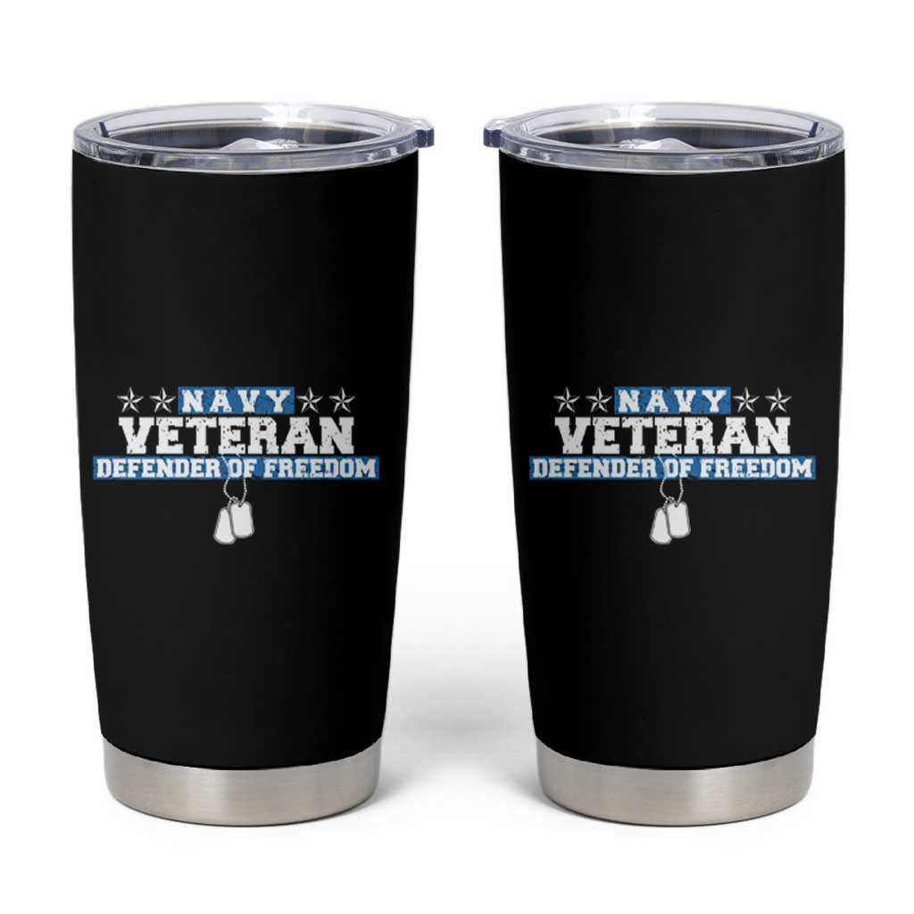 Navy Veteran Tumbler Cup Defender Of Freedom