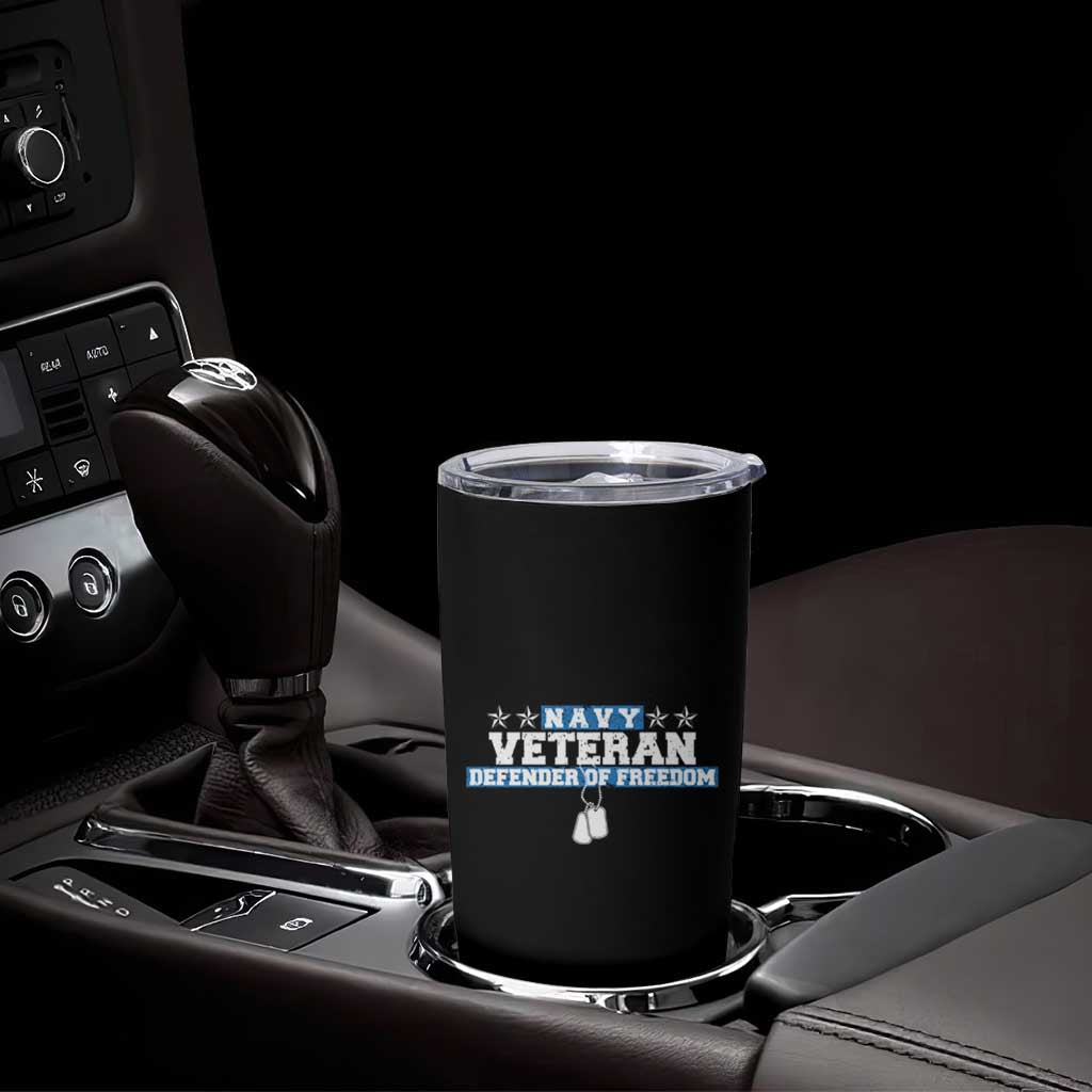 Navy Veteran Tumbler Cup Defender Of Freedom