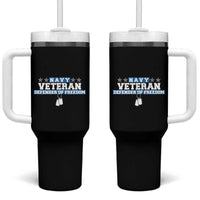 Navy Veteran Tumbler With Handle Defender Of Freedom