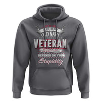 Grumpy Old Navy Veteran Hoodie My Level Of Sarcasm Depends On Your Level Of Stupidity - Wonder Print Shop