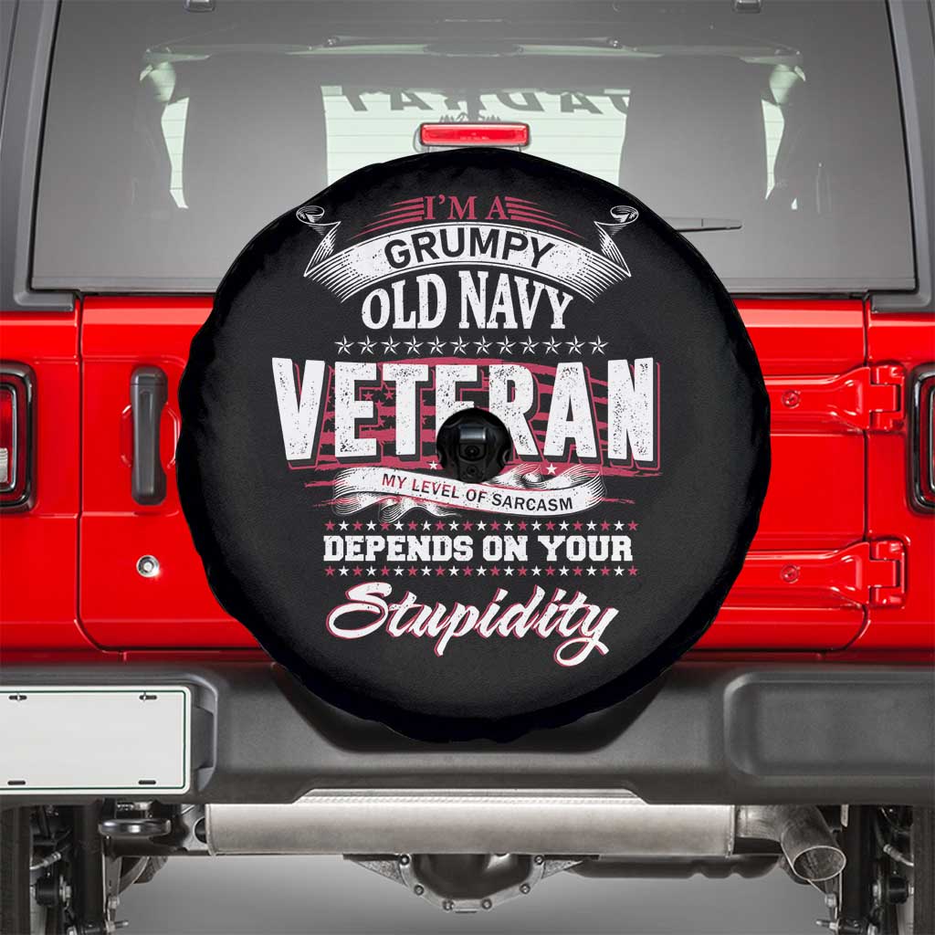 Grumpy Old Navy Veteran Spare Tire Cover My Level Of Sarcasm Depends On Your Level Of Stupidity
