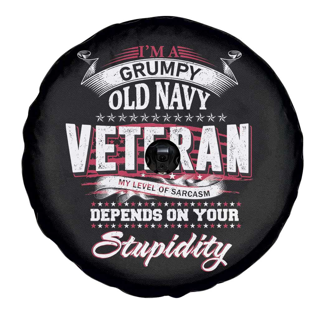 Grumpy Old Navy Veteran Spare Tire Cover My Level Of Sarcasm Depends On Your Level Of Stupidity