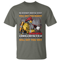 Funny Firefighter T Shirt Playing With A Firefighter Will Get You Wet - Wonder Print Shop