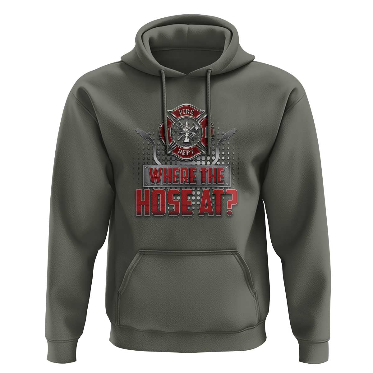 Funny Firefighter Hoodie Where The Hose At? Fireman Pun Joke - Wonder Print Shop